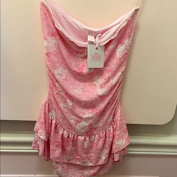 LoveShackFancy Dresses & Skirts - VIRAL🚨NWT LOVESHACKFANY X VICTORIAS SECRET PINK LACE MINI DRESS🚨